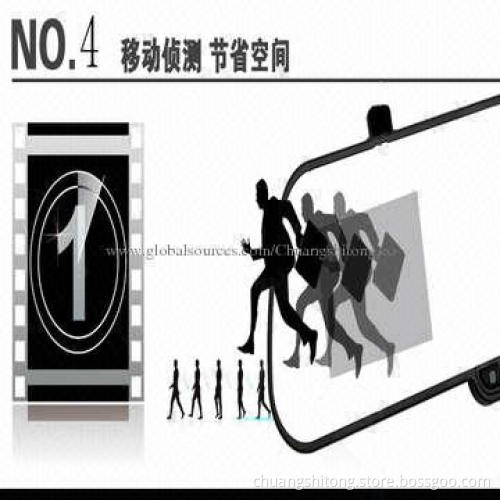 Bluetooth SOS Emergency Function 140 Degrees Viewing Angle Rear-view Car Camera, 500mAh Battery